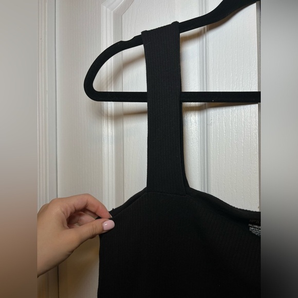 PINK Victoria's Secret - Black Ribbed Square Neck Mini Dress/Shorts/Romper - Picture 6 of 6